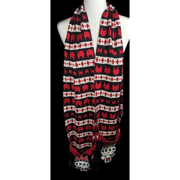 Azona A02 Black And Red Reversible Cat Scarf With Pockets - Picture 1 of 15